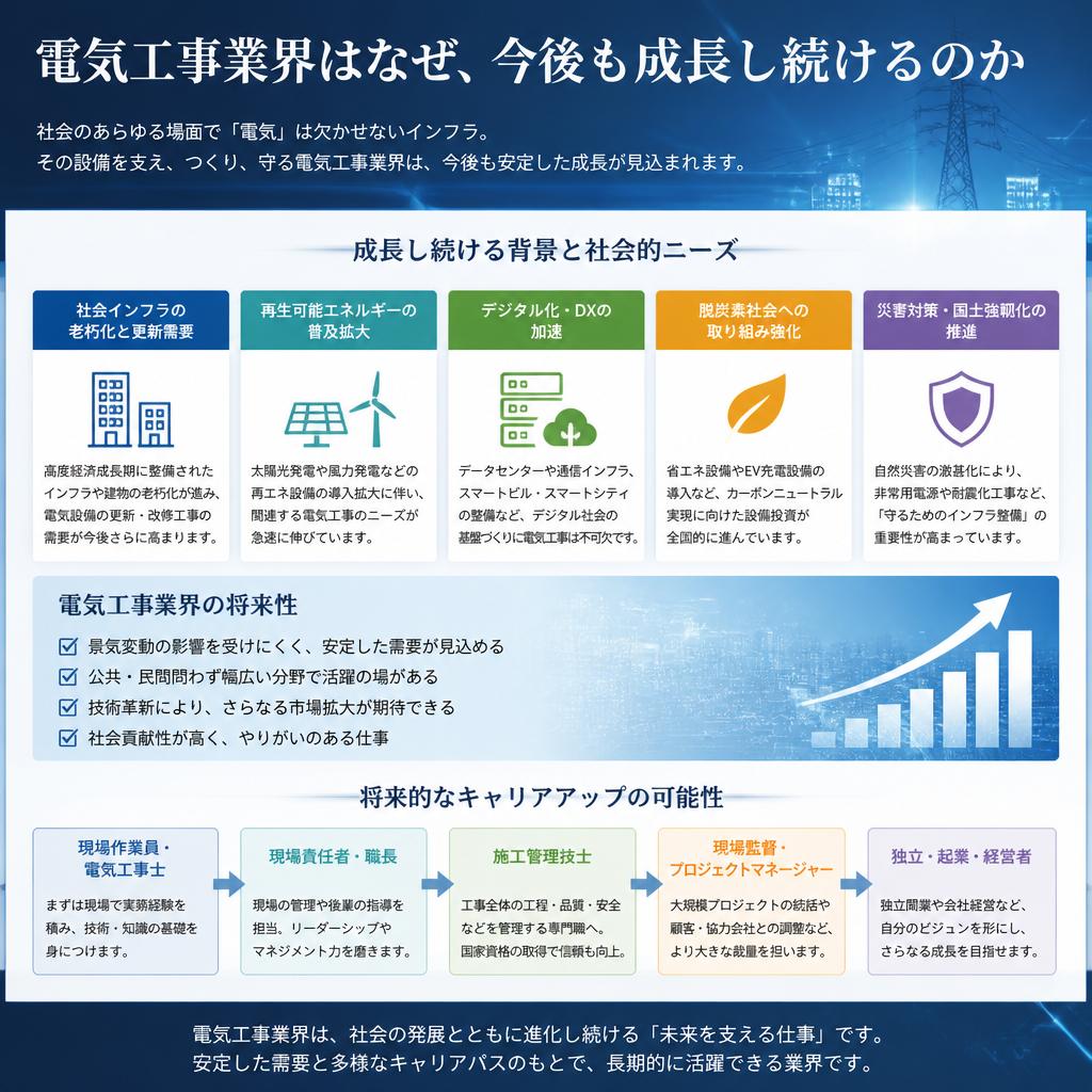 電気工事業界の成長と将来性