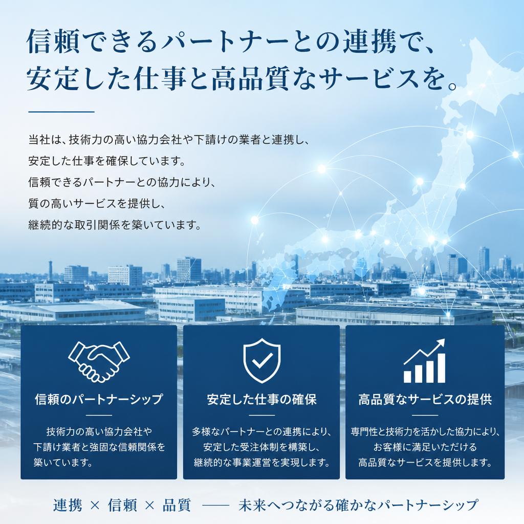 信頼できる協力会社との連携