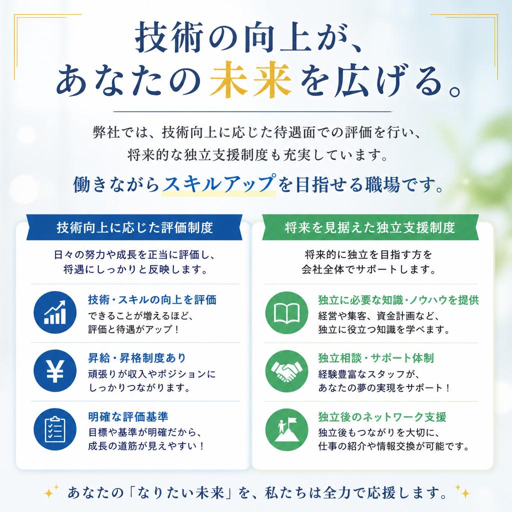 待遇面の充実と独立支援制度